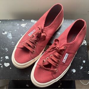 Superga Red Canvas Sneakers US sz 8 (Europe 39)